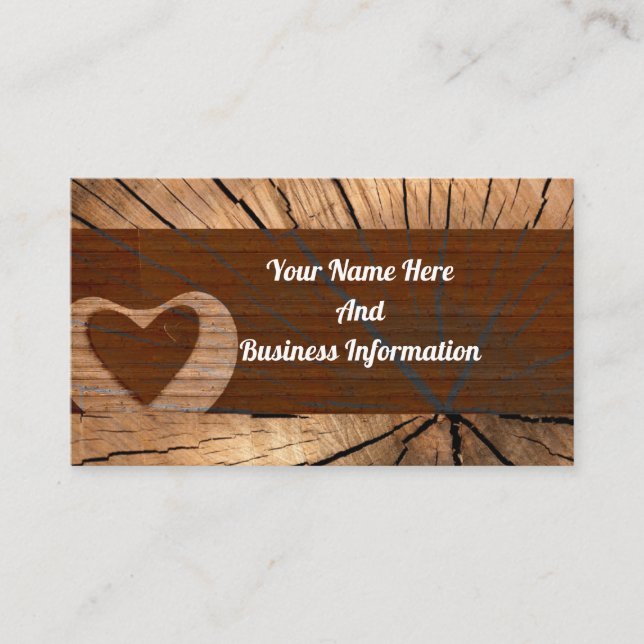 Carte de visite en bois rustique (Devant)
