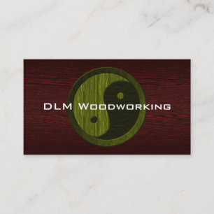 Carte de visite en bois vert d'entrepreneur de Yin