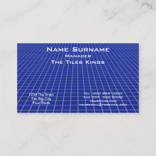 Carte de visite en carreaux bleus