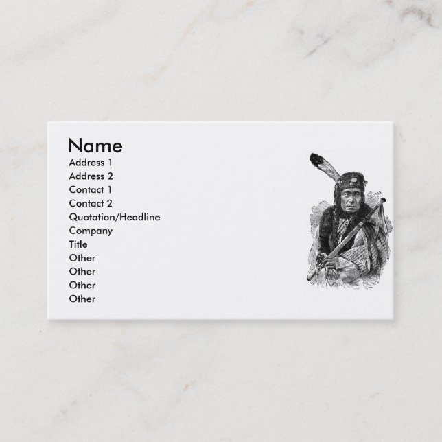 Carte de visite en chef indien (Devant)