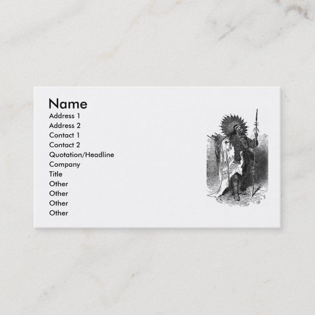 Carte de visite en chef indien (Devant)