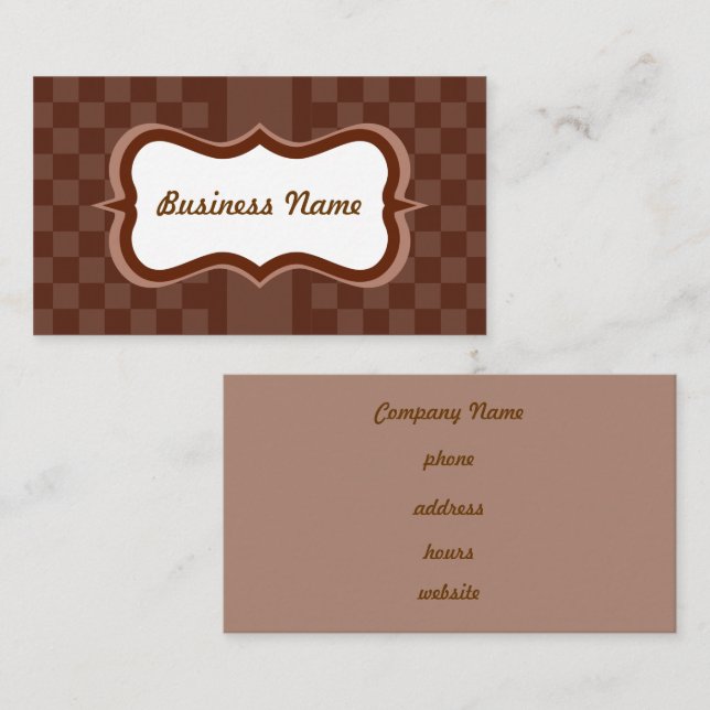 Carte de visite en chocolat personnalisée (Devant / Derrière)
