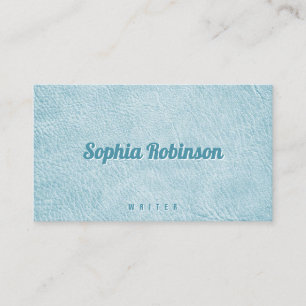 Carte de visite en cuir bleu clair Faux Pale