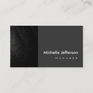 Carte de visite en cuir noir gris tendance