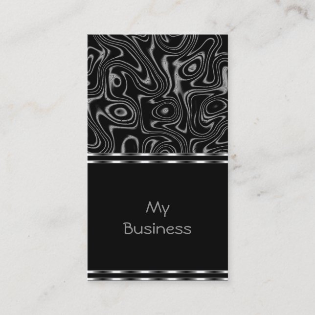Carte de visite en faux soie noir (Devant)