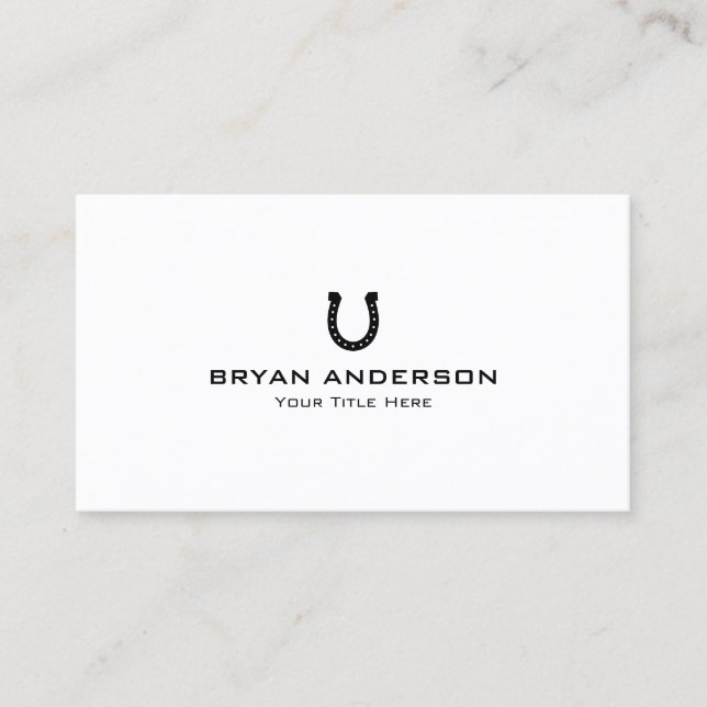 Carte de visite en fer à cheval noir (Devant)