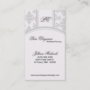 Carte de visite en filigrane de damassé de wedding