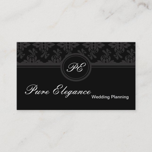Carte de visite en filigrane de damassé de wedding (Devant)