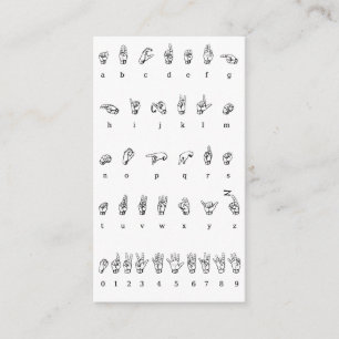 Carte de visite en langue des signes américaine (L