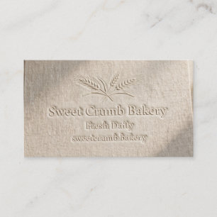 Carte de visite en lin gaufré blé, Boulangerie