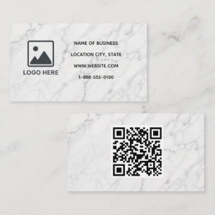 Carte de visite en marbre avec modèle de code QR