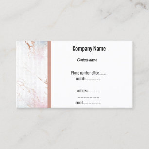 CARTE DE VISITE EN MARBRE BLANC ROSE OR TRIM