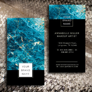 Carte de visite en marbre bleu de luxe avec Gold A