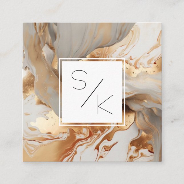 Carte de visite en marbre Monogramme (Devant)