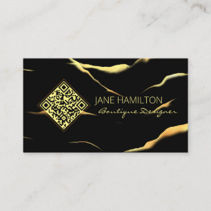 Carte de visite en marbre noir simple boutique