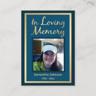 Carte De Visite En Mémoire Amoureuse Élégante Faux Gold Photo Busi