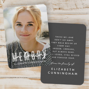 Carte De Visite En Mémoire Amoureuse Moderne Simple Photo Élégante