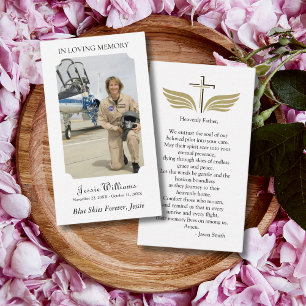 Carte De Visite En Mémoire d'amour Photo Funeral Prayer