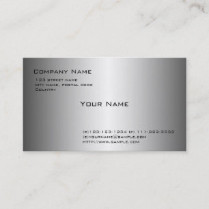 carte de visite en métal brillant.