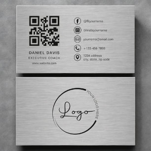 Carte de visite en métal Code QR pour coach exécut