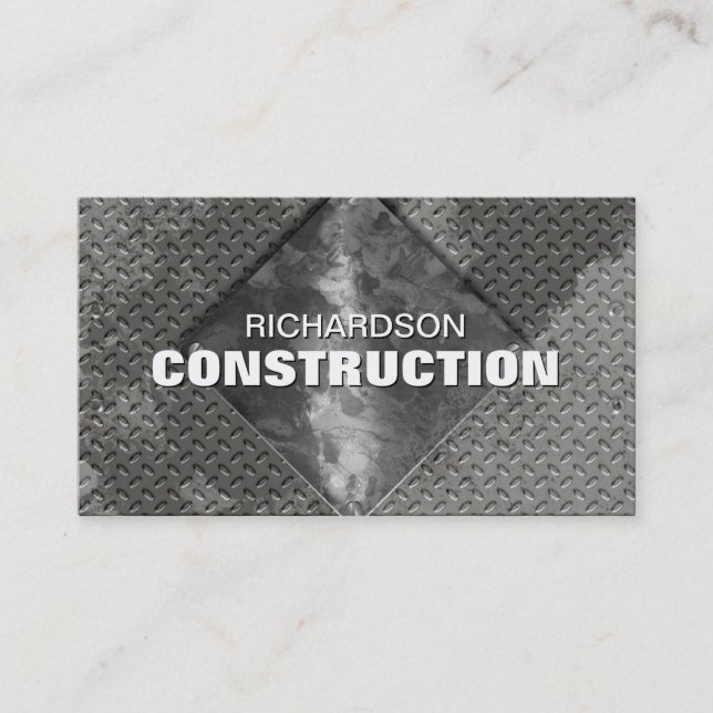 Carte de visite en métal de construction - argent (Devant)