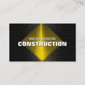 Carte de visite en métal de construction - or noir