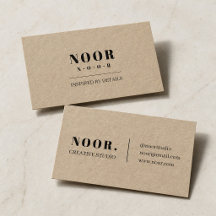Carte de visite en papier kraft minimaliste | Mode