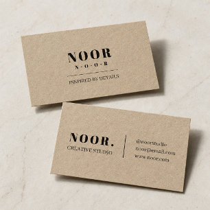 Carte de visite en papier kraft minimaliste Mode