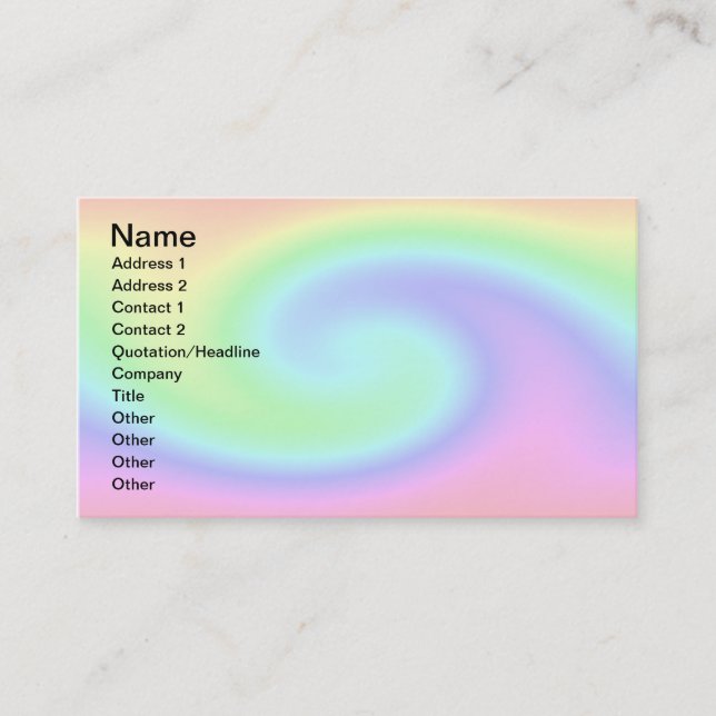 Carte de visite en pastel de vague (Devant)
