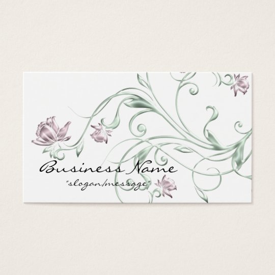 Carte de visite en pastel floral/de vigne