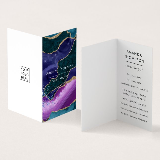 Carte de visite en pierre d'agate Galaxy (Intérieur et extérieur)
