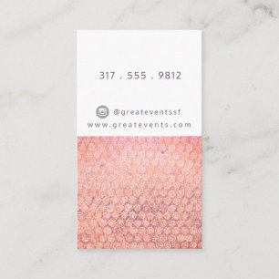 Carte de visite en pointillé rose et rose rouillé