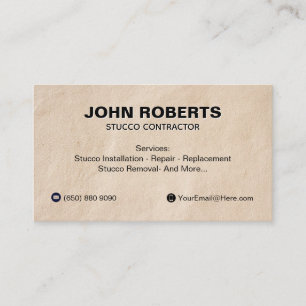 Carte de visite en stuc Construction mur Code QR