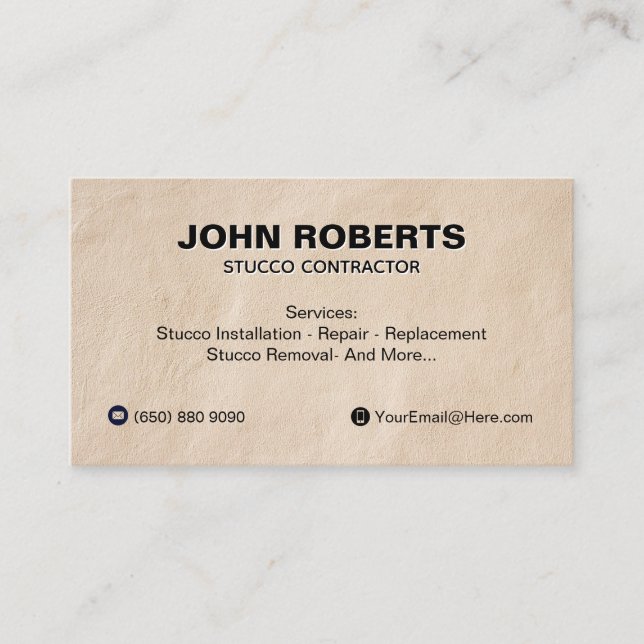 Carte de visite en stuc Construction mur Code QR (Devant)