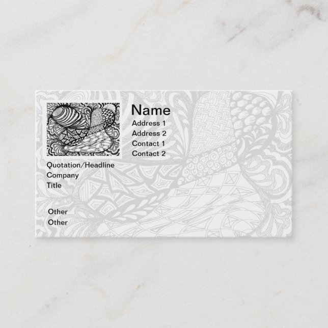 Carte De Visite en stylo et encre (Devant)