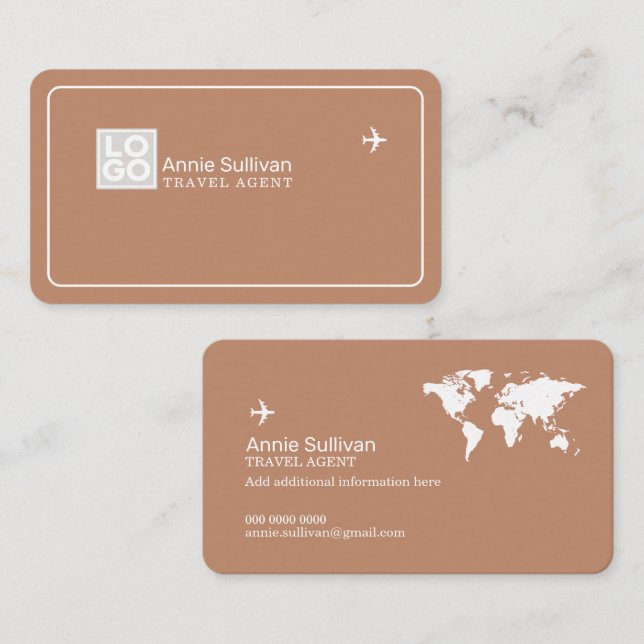 Carte de visite en terre cuite avec logo d'agence  (Devant / Derrière)