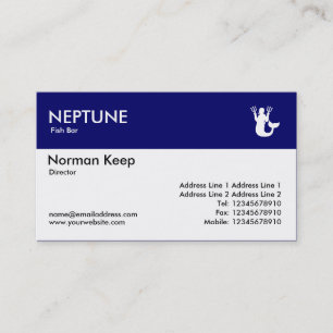 Carte De Visite En-tête couleur - Bleu foncé - Neptune