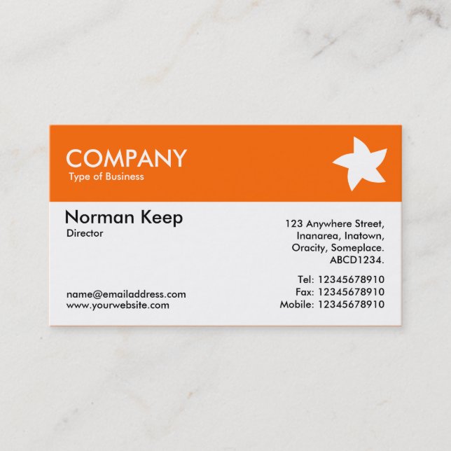 Carte De Visite En-tête couleur (logo) - orange (Devant)