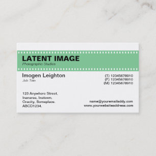 Carte De Visite En-tête de bande de film - vert et blanc