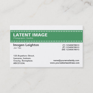 Carte De Visite En-tête de bande de film - Vert et blanc de l'armé