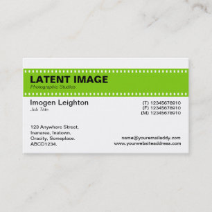 Carte De Visite En-tête de bande de film - Vert et blanc martien