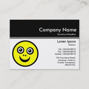 Carte De Visite En-tête de couleur III v2 - Noir - Visage souriant