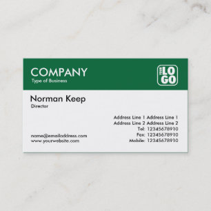 Carte De Visite En-tête de couleur (logo) - Forest Green