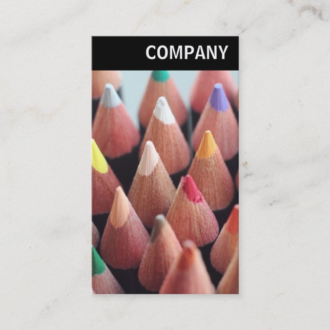 Carte De Visite En-tête V - Crayon couleur (Devant)