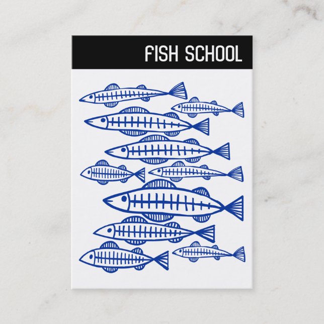 Carte De Visite En-tête V - ÉCOLE DE POISSON - Marine (Devant)