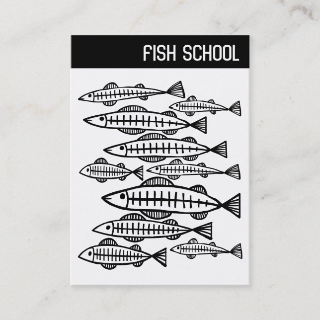 Carte De Visite En-tête V - ÉCOLE DE POISSONS (Devant)