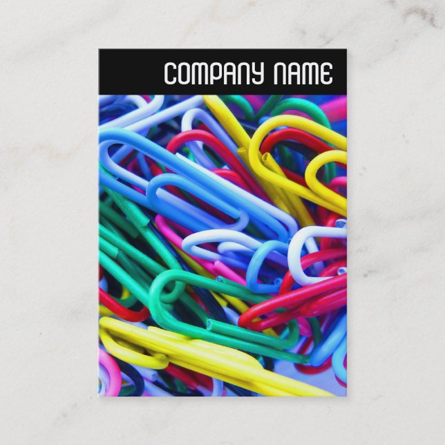 Carte De Visite En-tête V - Paperclips colorés (Devant)