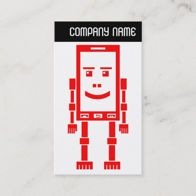 Carte De Visite En-tête V - Robo-Phone - Rouge (Devant)