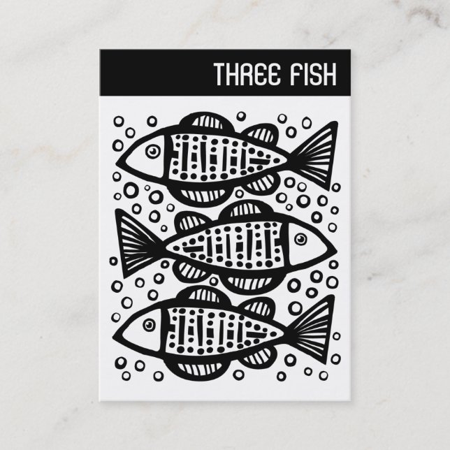 Carte De Visite En-tête V - Trois poissons (Devant)