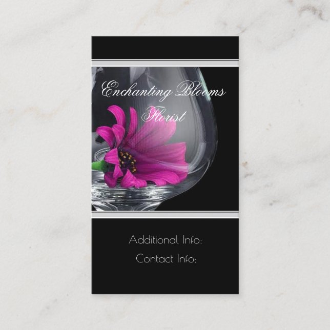 Carte de visite en verre floral 2 (Devant)